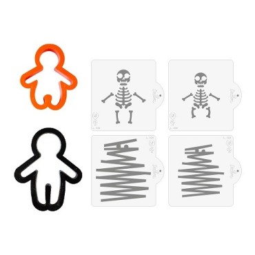 Gingerbread Skeleton Cookie Cutter & Stencil Set - Halloween Baking