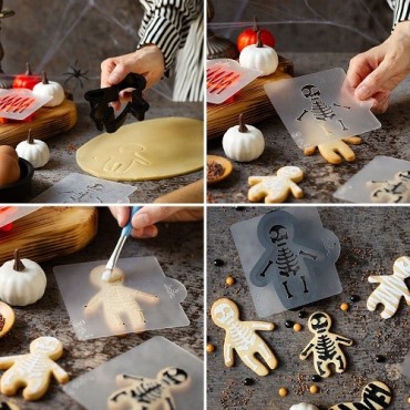 Gingerbread Skeleton Cookie Cutter & Stencil Set - Halloween Baking