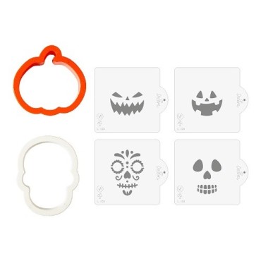 Halloween Cookie Cutters and Stencils Set for Spooky 3D Designs