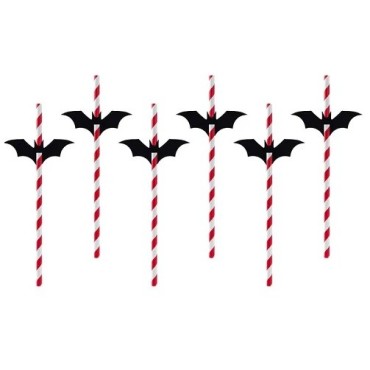 PartyDeco Bat Straws, 6 pcs