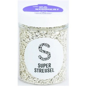 Superstreusel Silber Knusperperlen Mix - Silber Kuchendekor