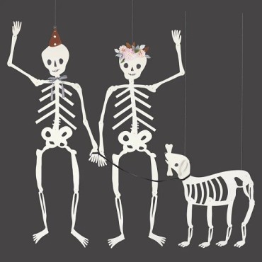 Meri Meri Giant Jointed Skeletons - Hanging Halloween Decorations