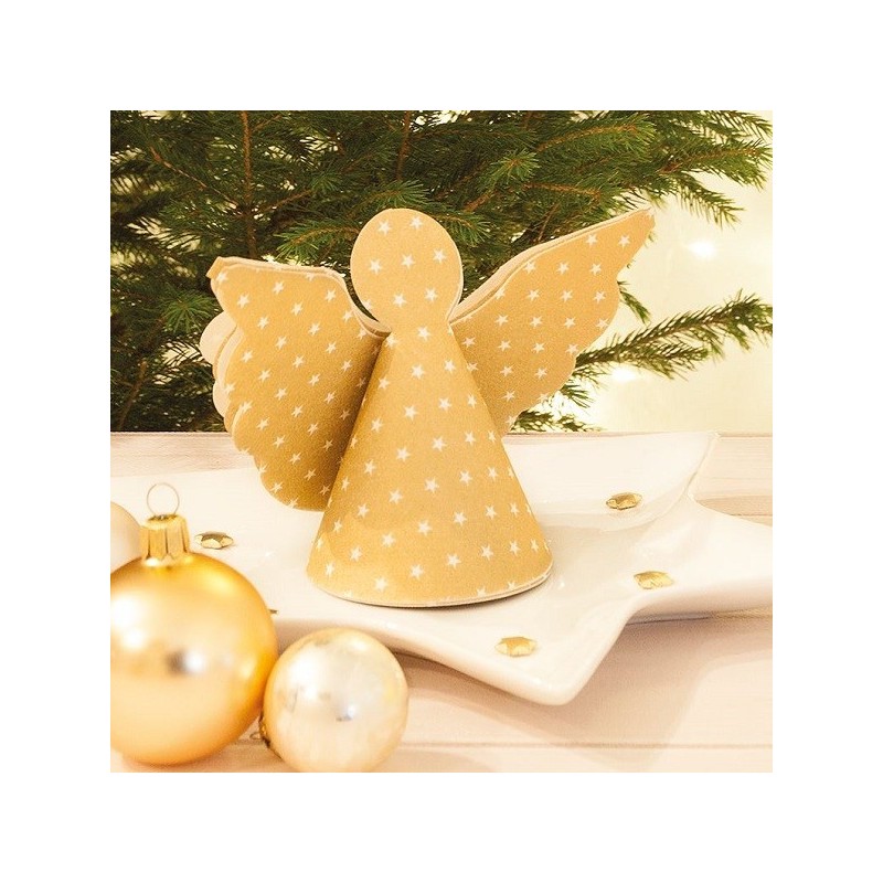 Angel Mini Stars Gold, Napkins, 12 pcs