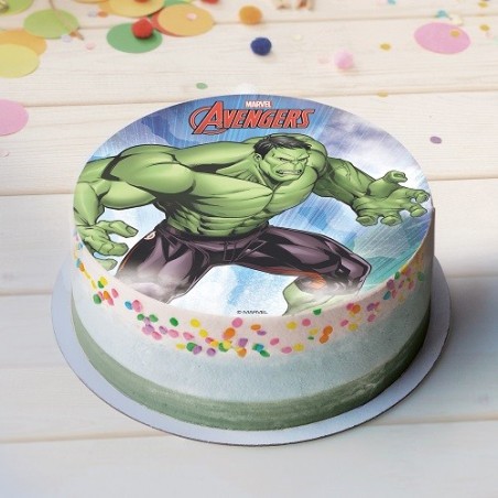 Hulk Cake Topper - Edible Wafer Disc 20 cm | Avengers Cake Decoration