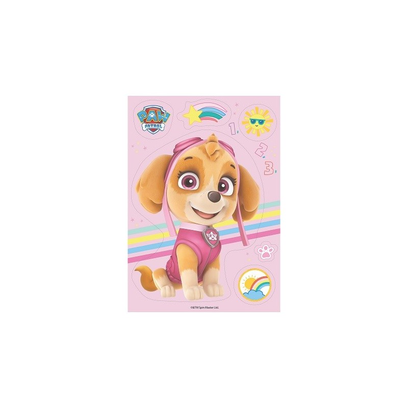 deKora Paw Patrol SKYE Silhouette Wafer Paper Cake Decor