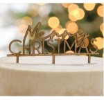 Amscan Merry Christmas Cake Topper made of wood