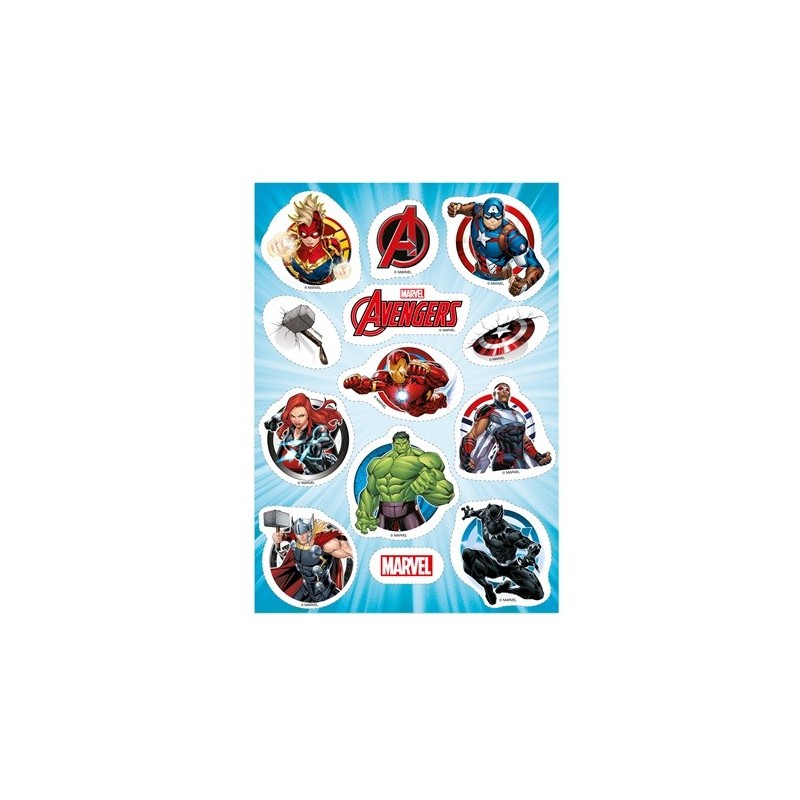 deKora Edible Avengers Wafer Sheet Pictures, 12 pcs