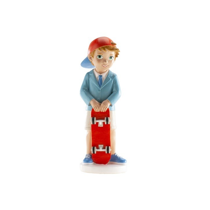 Communion Boy Cake Topper with Skateboard - 16.3 cm Communion Boy Cake Topper with Skateboard - 16.3 cm