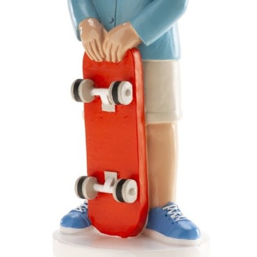 Kuchentopper Kommunion Junge mit Skateboard - 16,3 cm