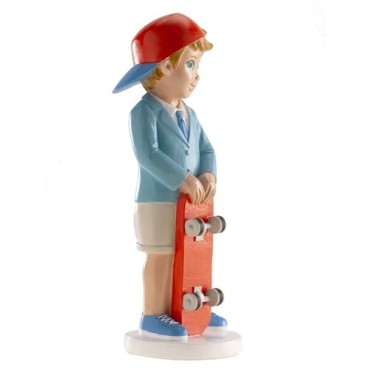 Kuchentopper Kommunion Junge mit Skateboard - 16,3 cm