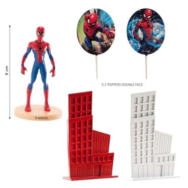 Spiderman PVC Kuchendekorationsset – Superhelden Tortendeko (5-teilig)