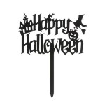 deKora Happy Halloween Cake Topper Black 11.5x14cm