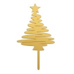 deKora Tannenbaum Torten Topper Gold 16.5x8cm