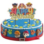 deKora Paw Patrol Happy Birthday Cake Topper, 17.5x15cm