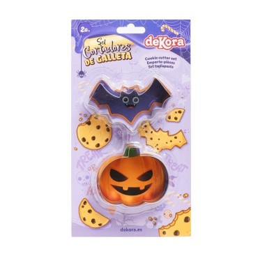 Halloween Cookie Cutter Set – Pumpkin & Bat | 2-piece