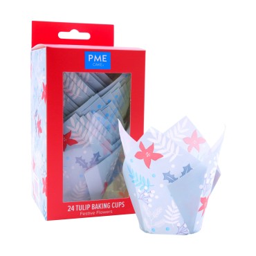 Festive PME Tulip Muffin Cases - Set of 24 - PME MC509