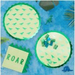 Ginger Ray Shiny Dino Paper Plates, 8 pcs