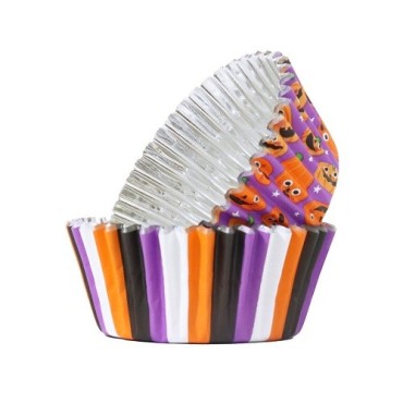 Halloween Foil-lined Cupcake Cases - Pumpkin Party 60 Stück