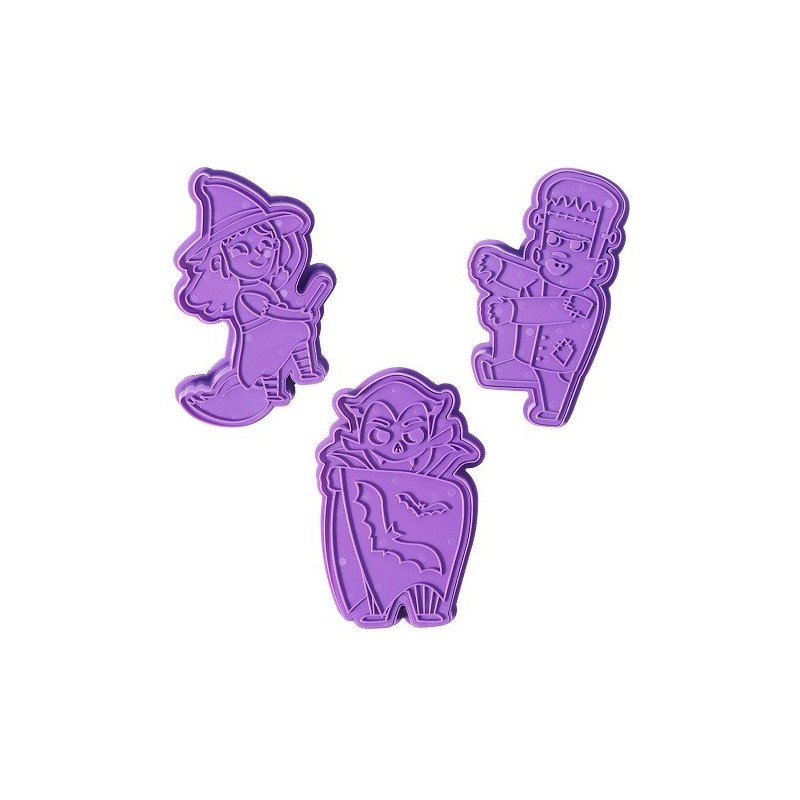 PME Halloween Creepy Characters Cookie Cutter & Stamps Set 3-pcs