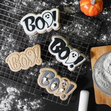 Halloween Cookie Cutters & Stamps - Happy Halloween Set of 3