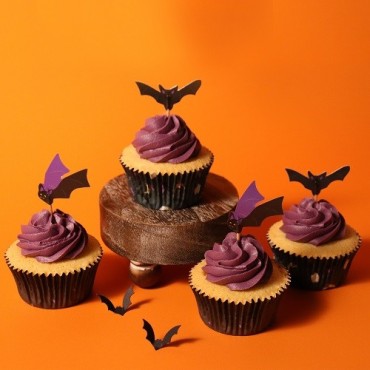 Halloween Cupcake Cases & Topper Set - Bats 🦇 | Pack of 48