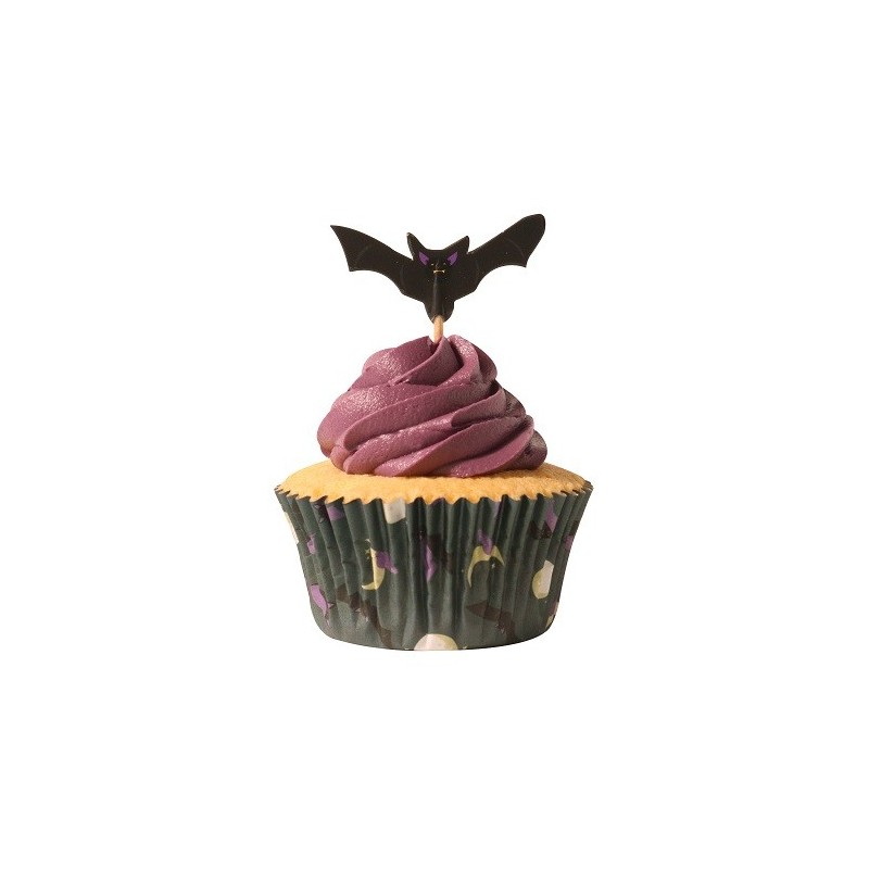 PME Bat Halloween Cupcake & Topper Set, 24 pcs