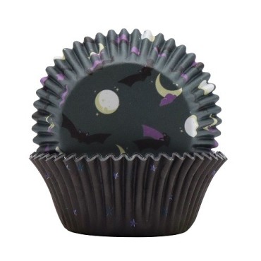 Halloween Cupcake Förmchen & Topper Set - Fledermäuse 🦇 | 48-teilig