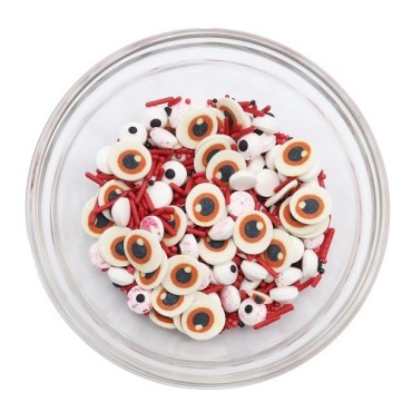 Decorate your Halloween bakes with the spooky PME Bloody Eyes Sprinkle Set. Perfect for cupcakes, cakes, and desserts.