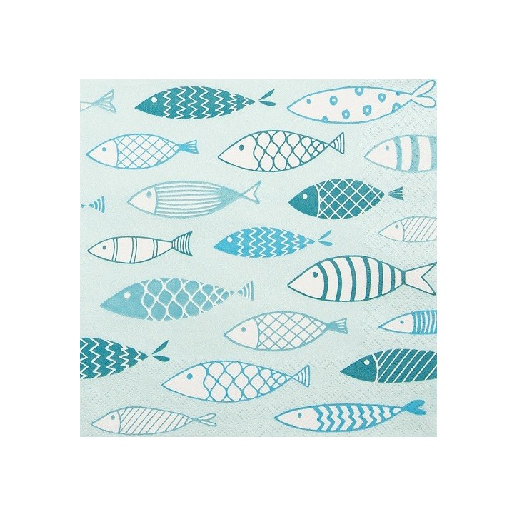 Fish on Tour Mint Napkins – Eco-Friendly Maritime Table Decor Fish on Tour Mint Napkins – Eco-Friendly Maritime Table Decor