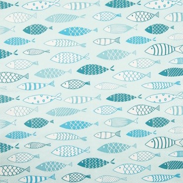 Fish on Tour Mint Napkins – Eco-Friendly Maritime Table Decor