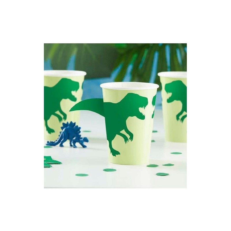 Ginger Ray Party Dinosaur Cups, 8 pcs