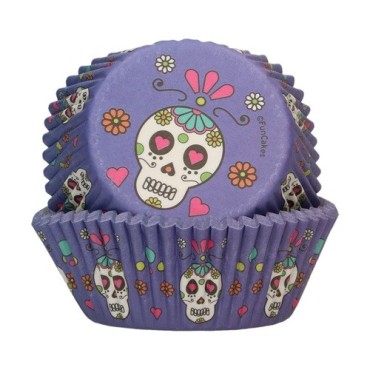 FunCakes Day of the Dead Baking Cups – Colorful Halloween Cupcake Liners