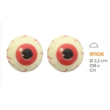 FunCakes Halloween Bloody Chocolate Half-Eyeball Decoration – Set/25