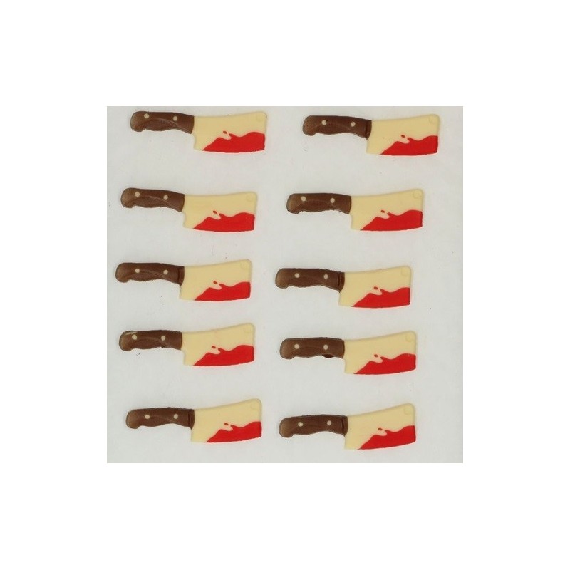 FunCakes Halloween Bloody Knives Chocolate Decoration, 10 pcs