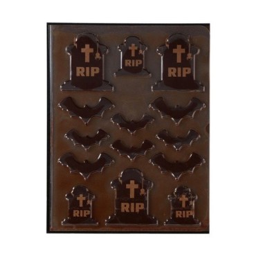 FunCakes Halloween Graveyard Chocolate Decorations - Set of 12