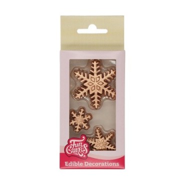 FunCakes Sugar Decorations Bronze Snowflakes – Set of 12