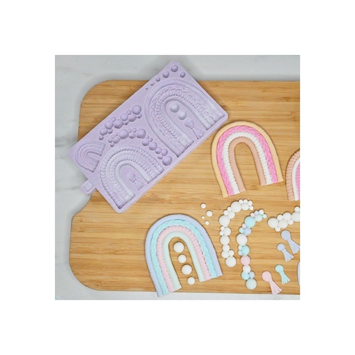 Karen Davies Silicone Mould - Macramé Rainbow | Easy Cake Decorating Karen Davies Silicone Mould - Macramé Rainbow | Easy Cake Decorating