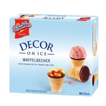 De Beukelaer Waffle Cups 60 pcs - Crispy Delight for Ice Cream & Desserts