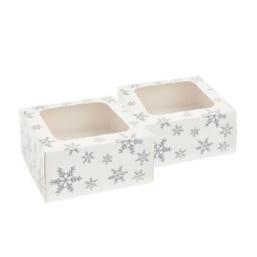 Silver Snowflake Treat Boxes  Edle Verpackung für festliche Leckereien