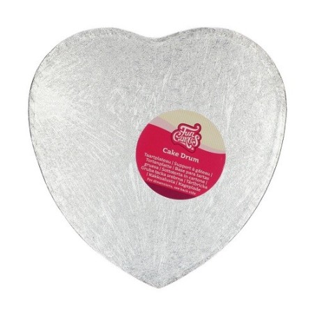 FunCakes Heart Cake Drum, 27.5 cm – Silver, Luxurious Cake Base