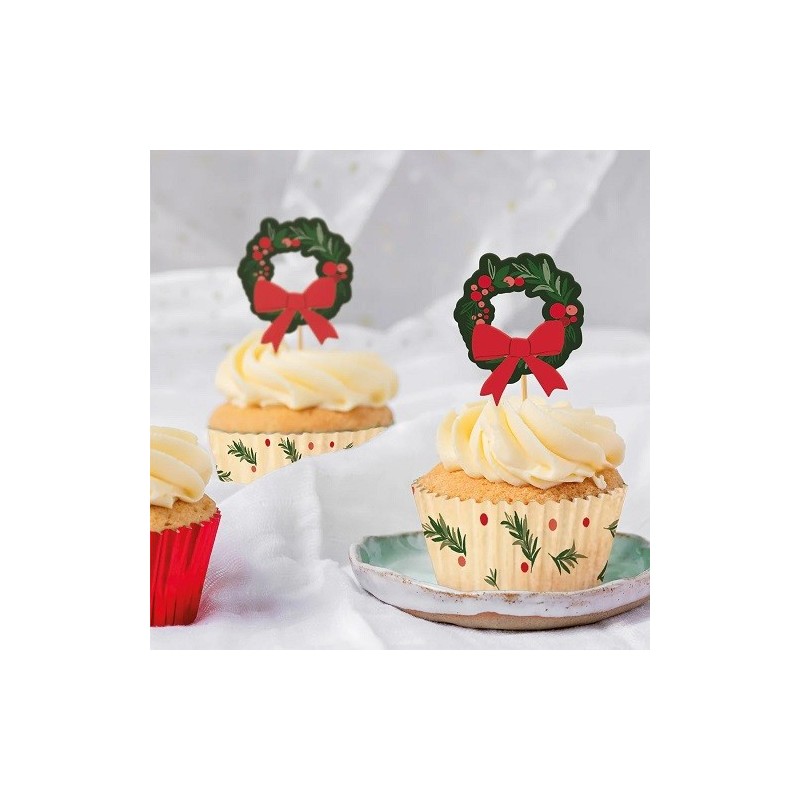 Anniversary House Cupcake Set Christmas Wreath, 28-pcs