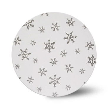 Snowflake Printed Cake Board Round 25 cm – Festive Cake Display Board