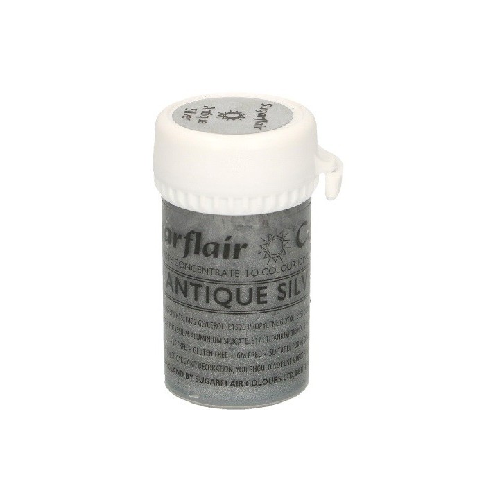Sugarflair Lebensmittelfarbe Paste Satin Antique Silver, 25g Sugarflair Lebensmittelfarbe Paste Satin Antique Silver, 25g