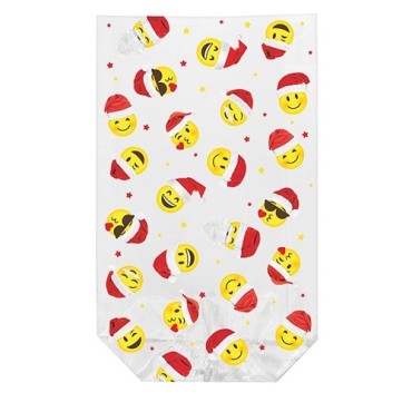 X-mas Smileys Clear Bags 11.5x19cm – for Cheerful Christmas Packaging