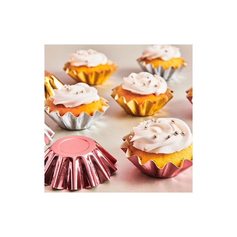 FunCakes Bloom Backförmchen Metallic Rose Gold, 48 Stück