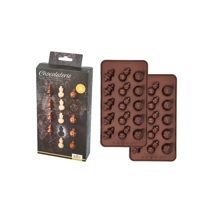 Pralinenform Weihnachten 2-tlg. – Weihnachts-Pralinen aus Silikon Pralinenform Weihnachten 2-tlg. – Weihnachts-Pralinen aus Silikon
