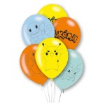 Pokemon Colored Latex Balloons, 6 pcs