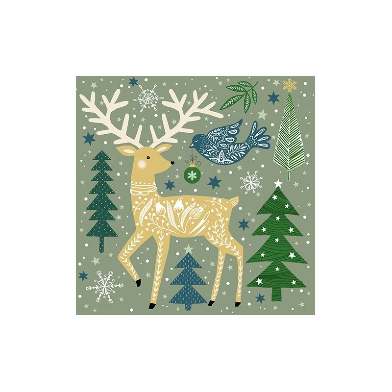 Atelier Designer Collection Folk Deer Servietten, 20 Stück