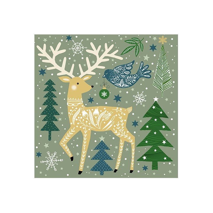 Atelier Folk Deer Napkins β Winter Design in Sage Green ππ¦ Atelier Folk Deer Napkins β Winter Design in Sage Green ππ¦
