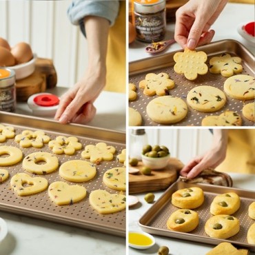 GoldLine Cookies Backblech - Perfekte knusprige Kekse | Backzubehör